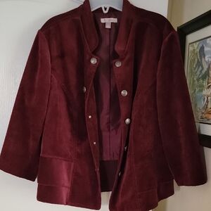 Vintage Burgundy Miliary Style Jacket